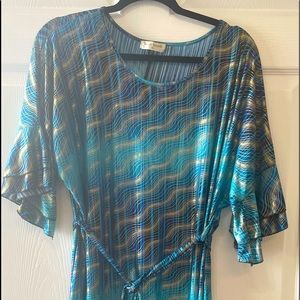 Super Sexy Cocktail/Party Dress 👗 Size XL in Turquoise, Black and Gold…